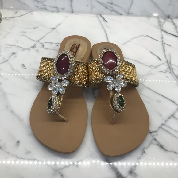 Walk Ease Shoes - Jeweled walk ease beautiful stone sandals